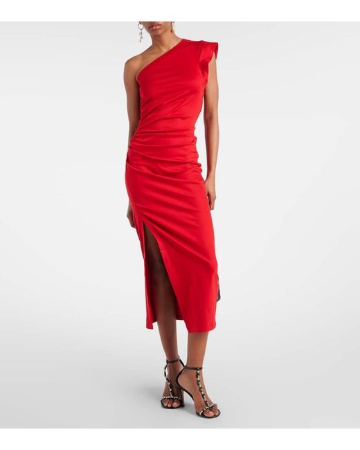Vestido midi Maude de algodon fruncido Isabel Marant de color Red