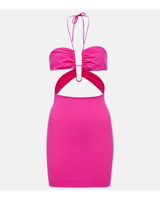 Nensi Dojaka Pink Halterneck Minidress