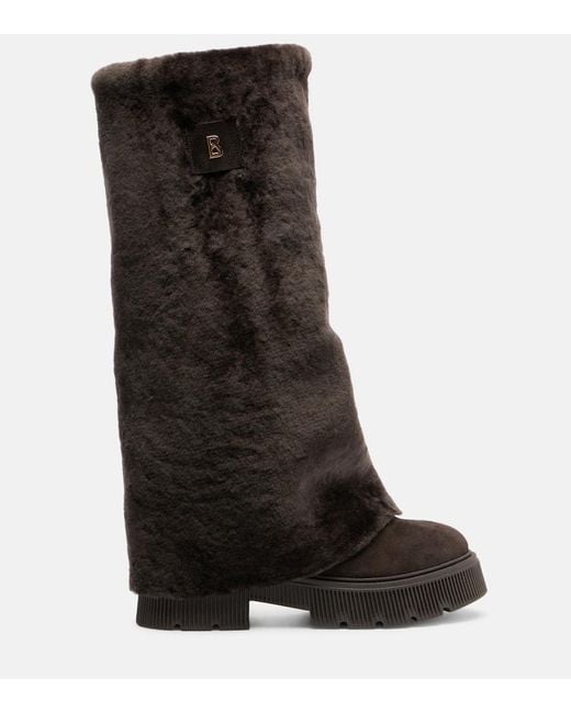 Bogner Black Stiefel Turin Aus Shearling Und Veloursleder