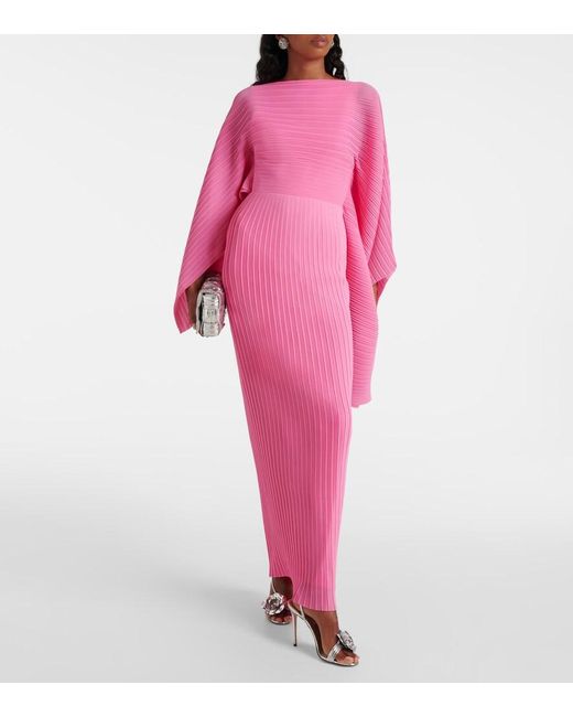 Solace London Pink Adami Chiffon Maxi Dress