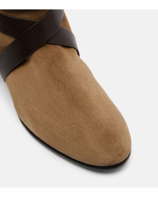 Isabel Marant Brown Rejen Leather-Trimmed Suede Ankle Boots
