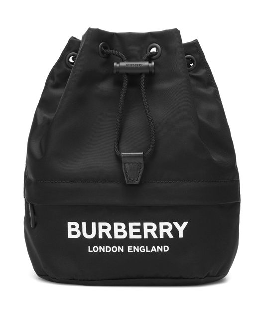Burberry Black Phoebe Mini Nylon Bucket Bag | Lyst