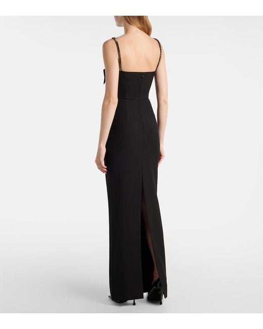 Roland Mouret Black Embellished Crepe Gown