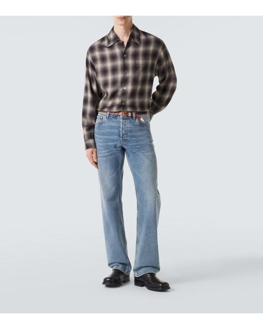 Our Legacy Blue Slate Cut Straight Jeans for men