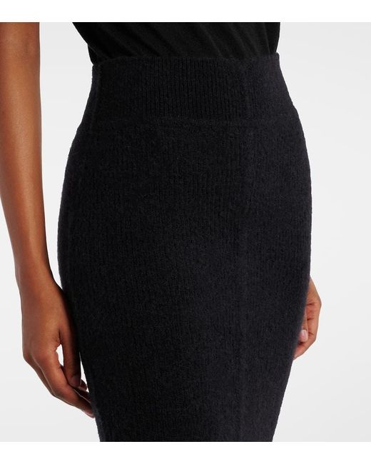 Rick Owens Black Pillar Alpaca And Wool-Blend Maxi Skirt