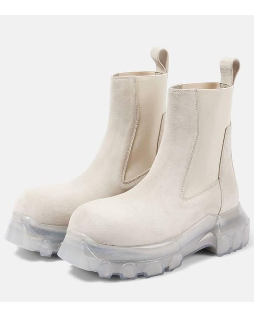 Botines Beatle Tractor De Piel Rick Owens de color White