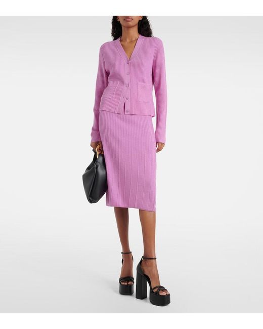 Joseph Purple Wool Midi Skirt