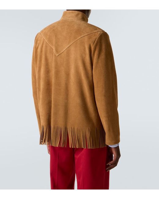 Valentino Brown Fringed Suede Jacket for men