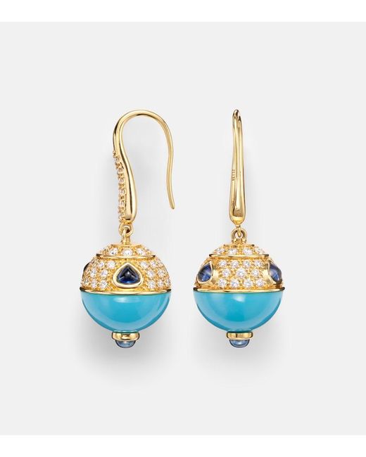 Marina B Blue 18Kt Earrings With, Sapphire, And Diamonds