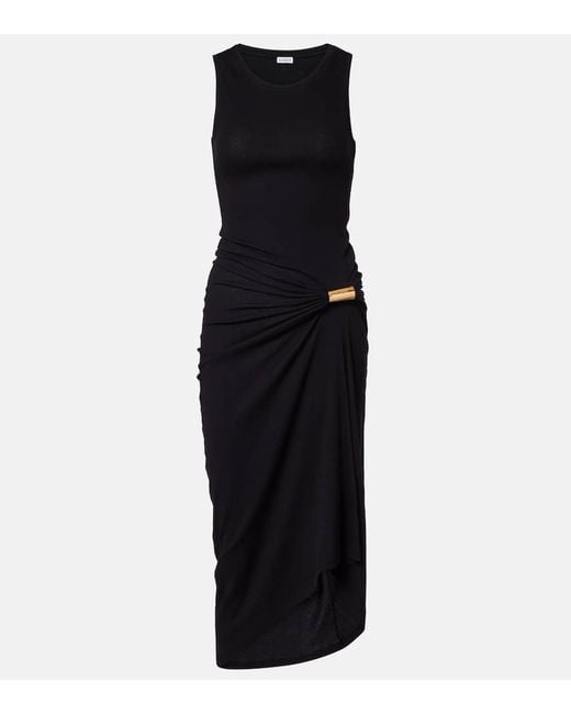 Loewe Black Midikleid Tank Aus Einem Baumwollgemisch