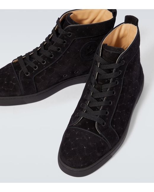 Sneakers Louis in suede di Christian Louboutin in Black da Uomo