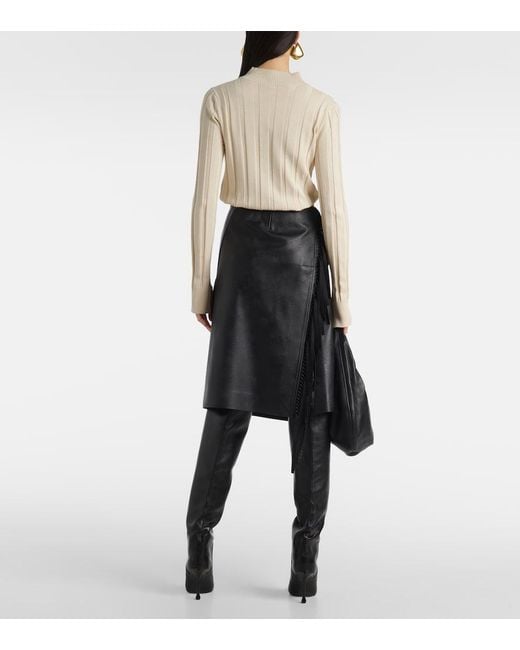 Stella McCartney Black Alter Mat Faux Leather Midi Skirt
