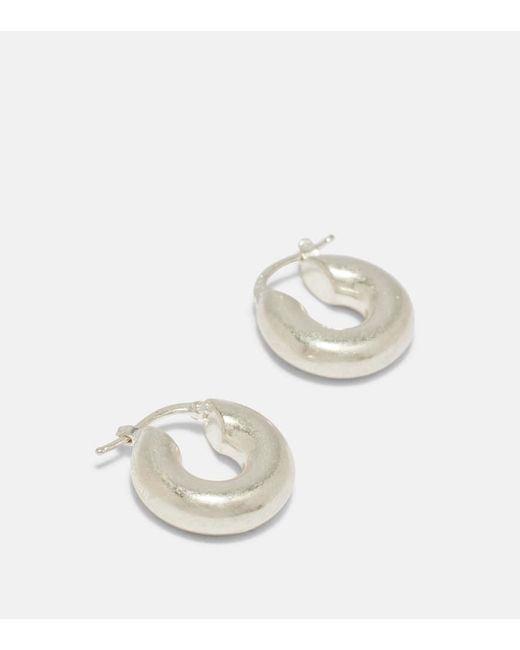 Jil Sander White Small Hoop Earrings