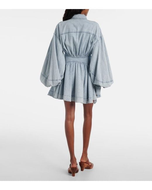 Zimmermann Blue Denim Rebellion Wrap Mini Dress