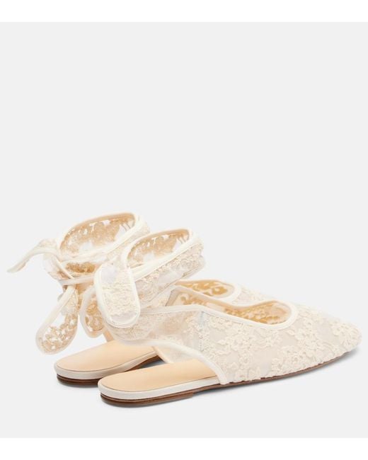 Magda Butrym Natural Lace Slingback Flats