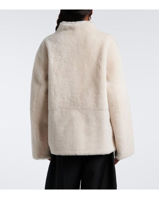 Loulou de Saison White Catherine Reversible Shearling Jacket