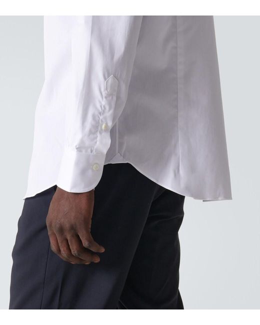 Thom Sweeney White Lecce Cotton Poplin Shirt for men