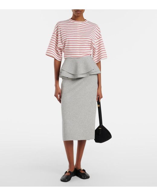 Plan C Pink Striped Cotton Jersey T-Shirt