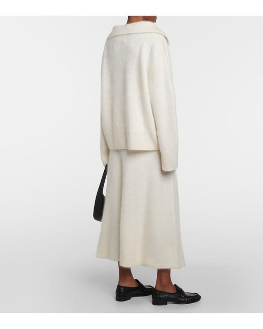 Lisa Yang White Kerry Brushed Cashmere Sweater