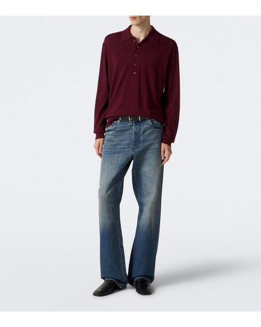 Dries Van Noten Red Wool Polo Sweater for men