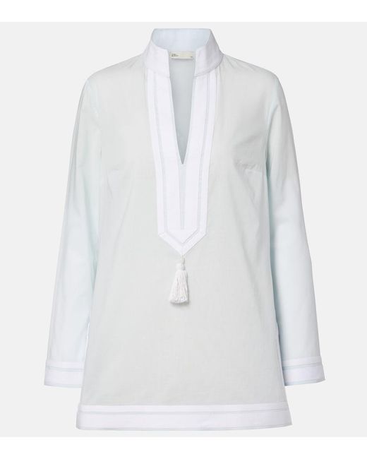 Tory Burch White Cotton Kaftan