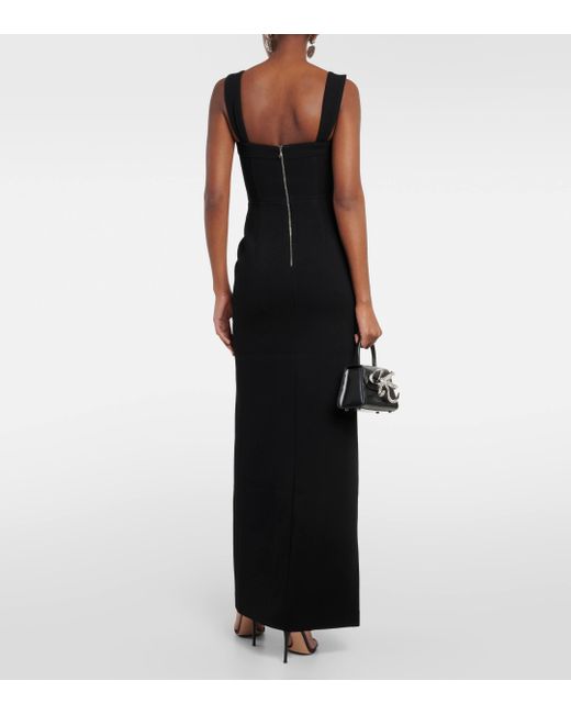 Rebecca Vallance Black Bianca Crystal-embellished Gown