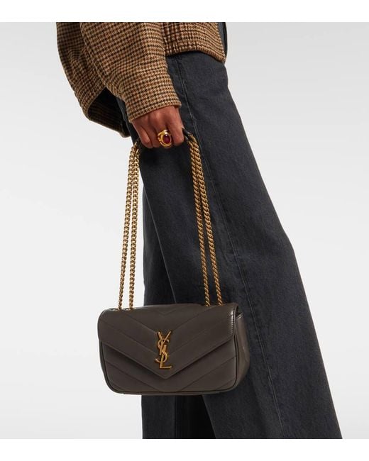Saint Laurent Black Schultertasche Loulou Small Aus Leder