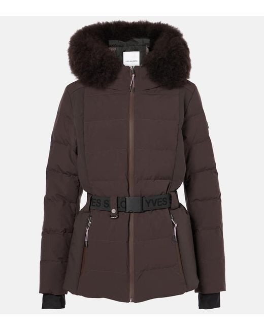 Yves Salomon Brown Veste 64Cm Shearling-Trimmed Ski Jacket