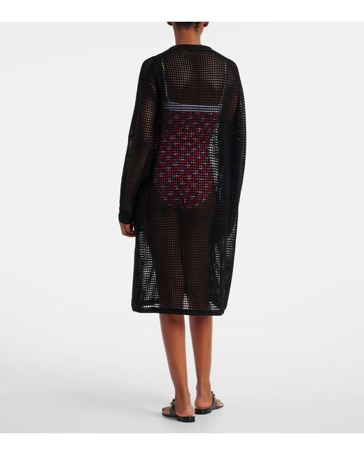 Cardigan De Algodon Semitransparente Gucci de color Black
