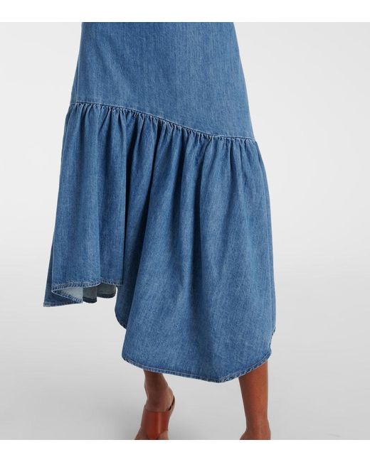 FRAME Blue Midikleid Aus Denim