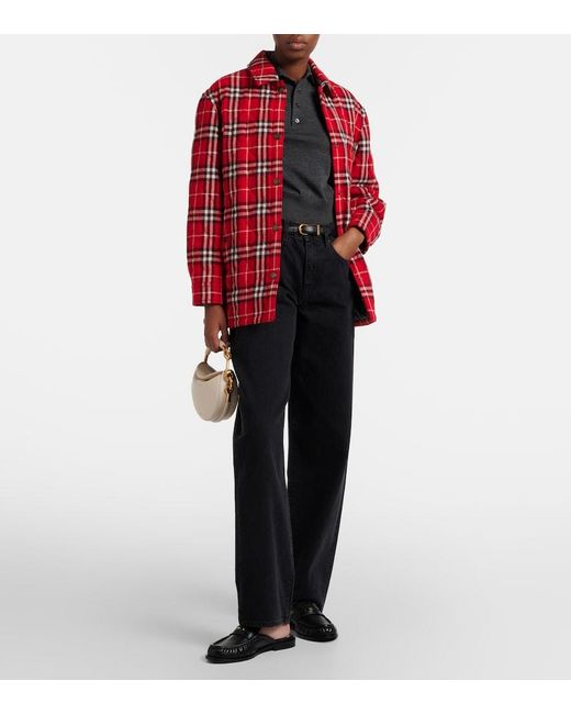Burberry Red Check Wool Overshirt