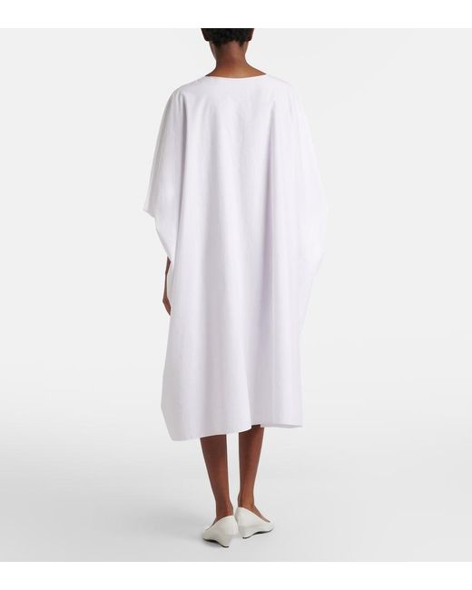 The Row White Julen Cotton Poplin Midi Dress