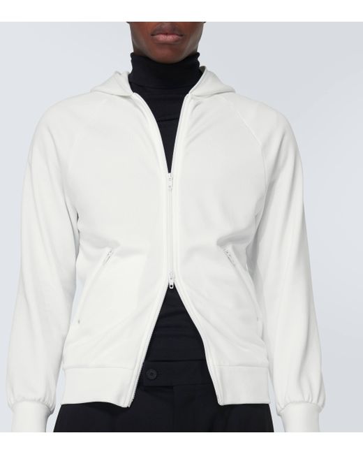 Balenciaga White Logo Hooded Technical Jacket for men