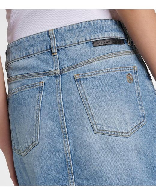 Stella McCartney Blue Iconic Falabella Chain-Link Denim Skirt