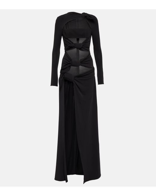 The Attico Black Cutout Crepe Gown