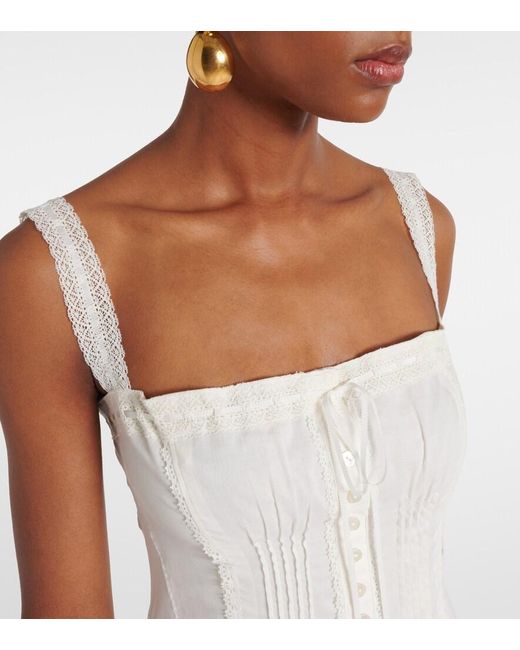 Staud White Matilde Cotton Midi Dress