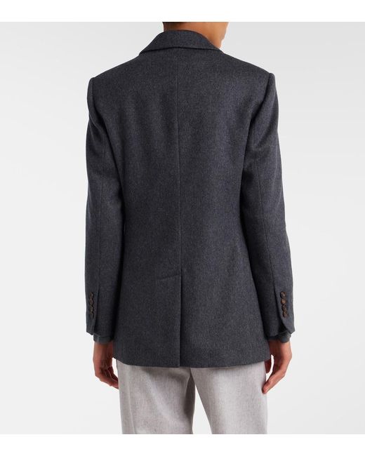 Brunello Cucinelli Black Double-Breasted Wool Jacket
