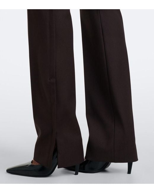 Sportmax Gray Wool-Blend Flared Pants