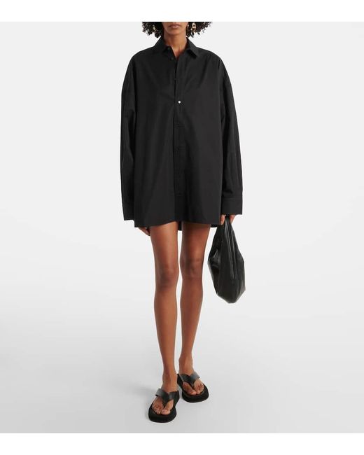 Wardrobe NYC Black Oversized Cotton Shirtdress