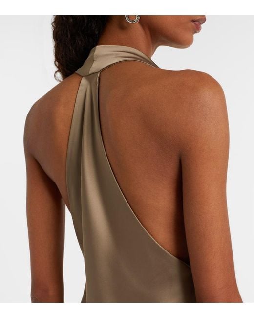 Norma Kamali Natural Robe Bias Aus Satin