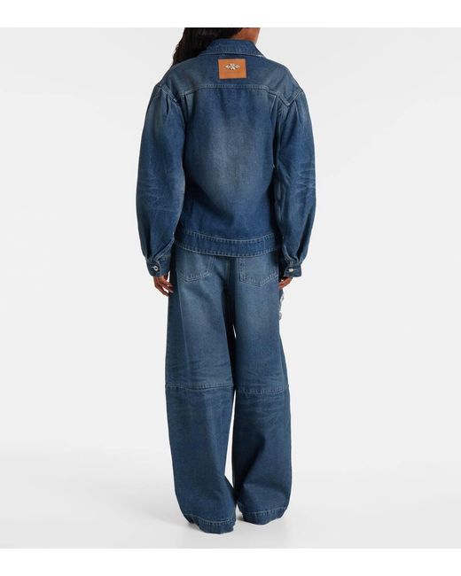 Simone Rocha Blue Turbo Embellished Denim Jacket