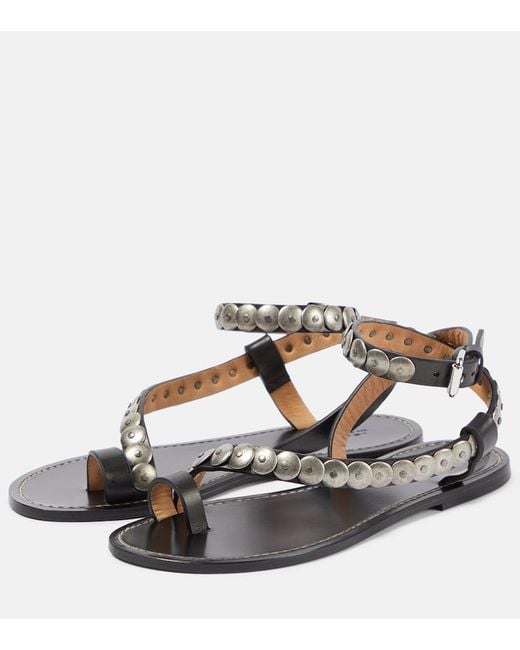 Isabel Marant Metallic Melte Studded Leather Sandals