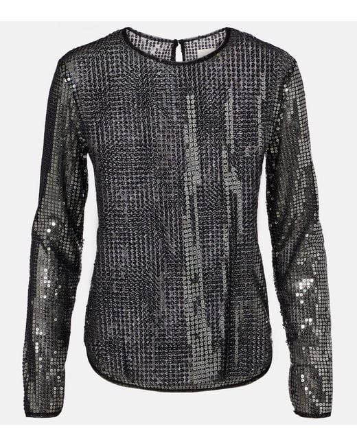 Isabel Marant Black Sequined Top