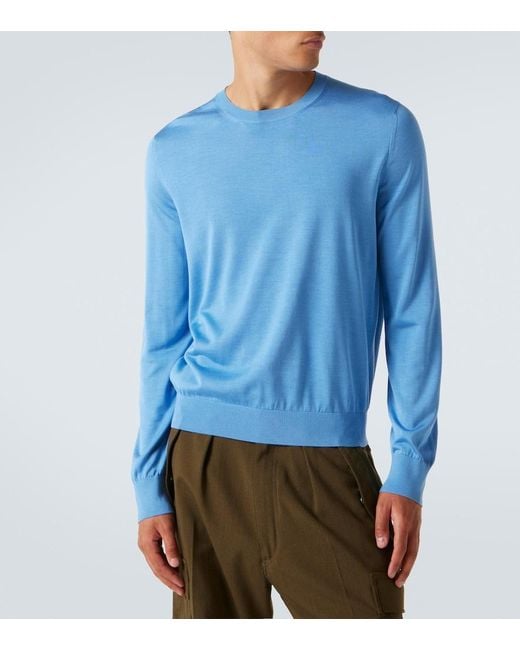 Tom Ford Blue Silk Sweater for men