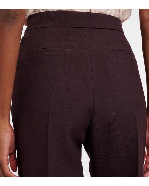 Chloé Purple High-Rise Virgin Wool Wide-Leg Pants