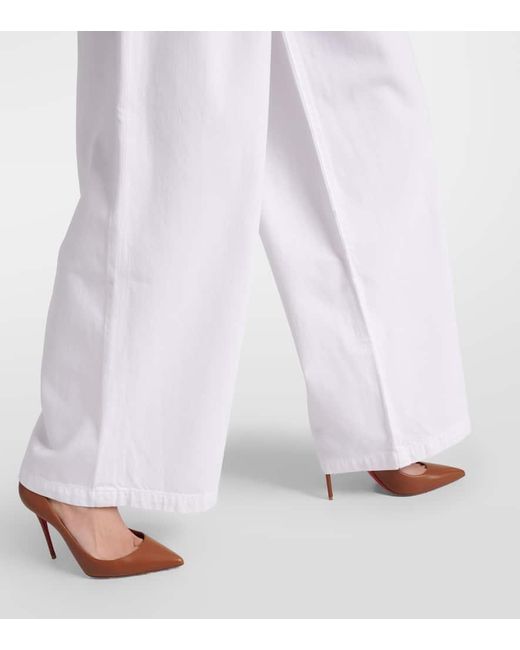Agolde White Low-Rise Wide-Leg Jeans Ellis