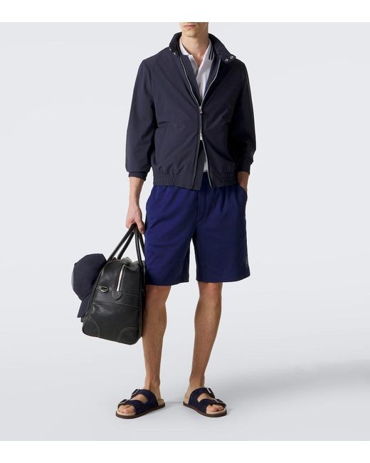 Brunello Cucinelli Blue Suede Sandals for men