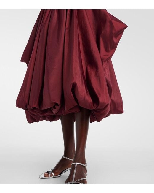 Jonathan Simkhai Red Kenlie Knitted Taffetta Midi Dress