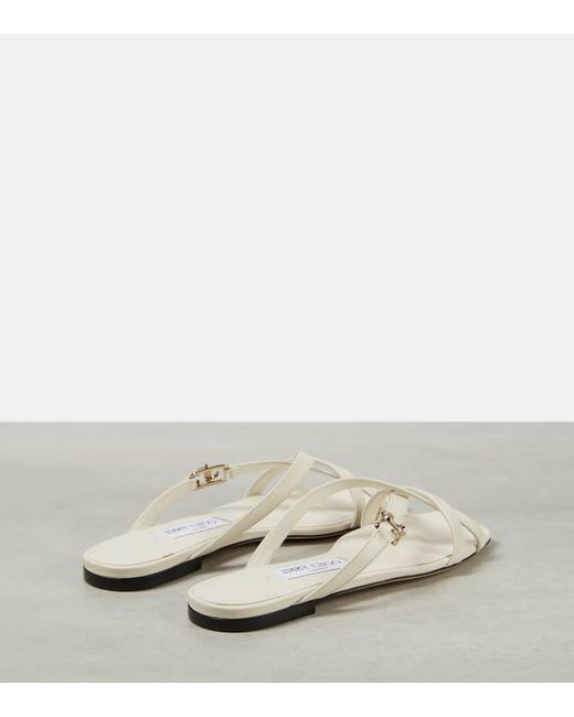Jimmy Choo White Jess Leather Sandals