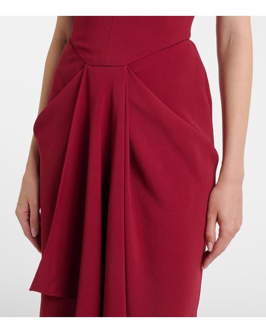 Givenchy Red Asymmetrical Draped Maxi Dress